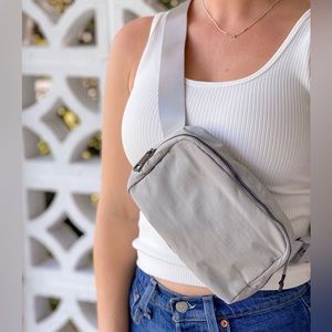 Gray Nylon Belt Bag